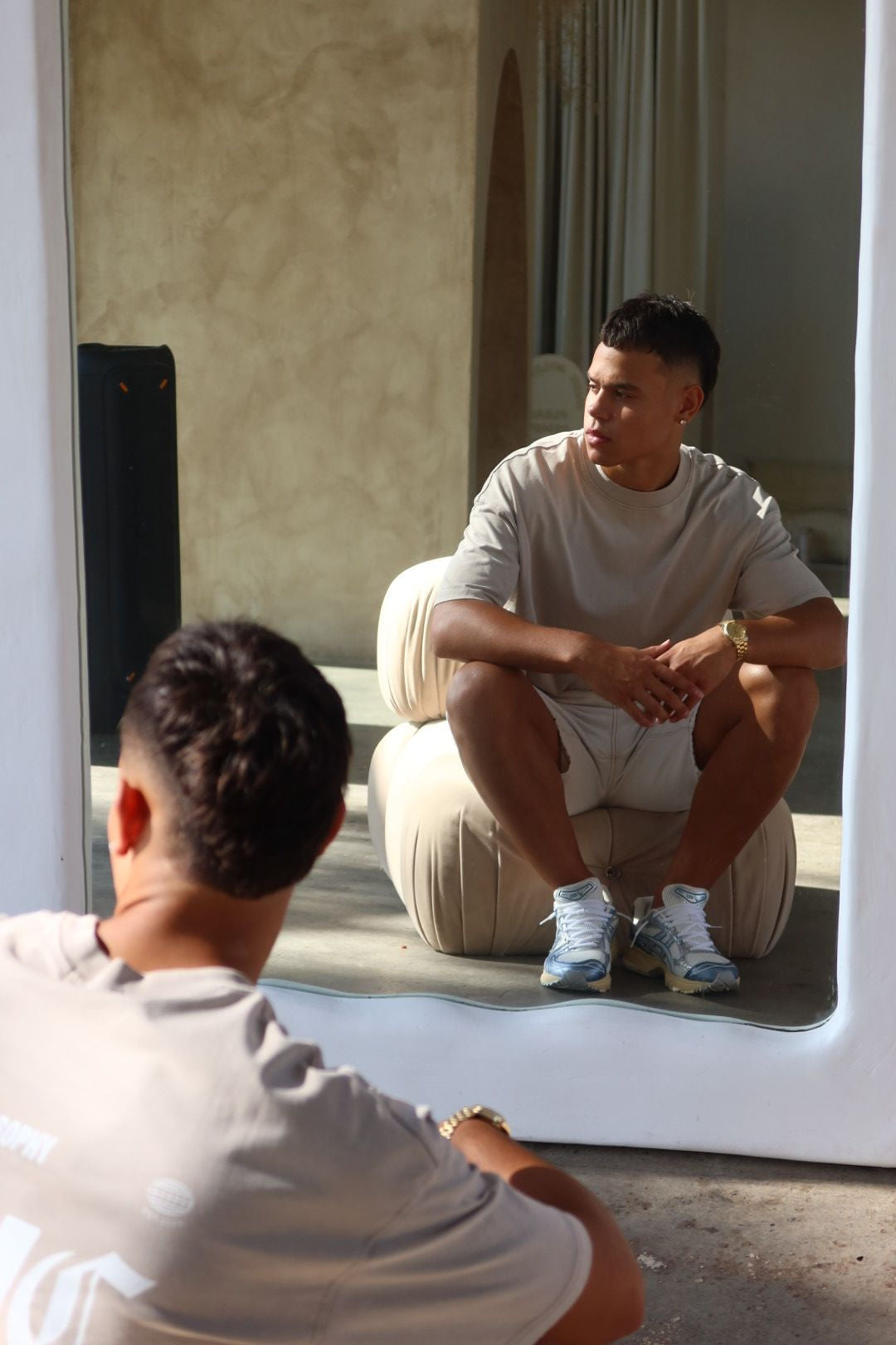 Drip with Purpose Tee | Beige with White print