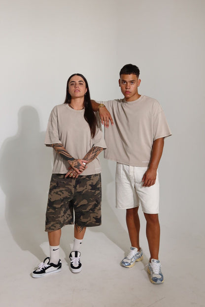 Drip with Purpose Tee | Beige with White print